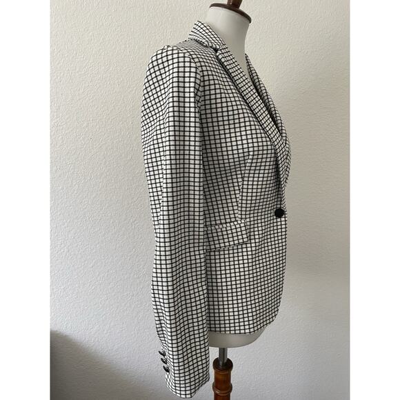 Rachel Zoe Blazer Jacket Single Breast Plaid Stretch Lined Office Professional - Picture 6 of 12